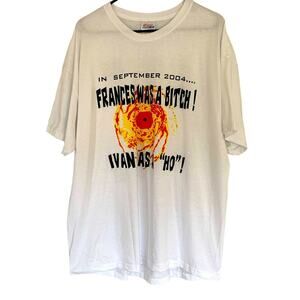 DEADSTOCK Y2K SOUTH FLORIDA HURRICANE SEASON SHIRT SIZE XL FRANCES IVAN